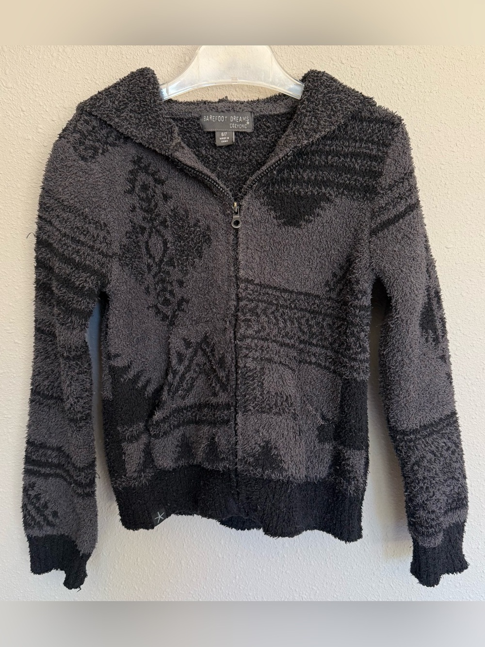 Barefoot Dreams Little Kid's & Kid's Plush Printed Sweater Hoodie | Size 6/7 yrs
